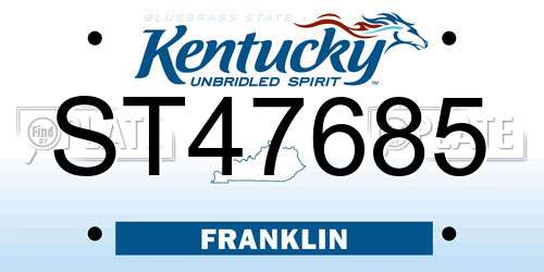 ST47685 Kentucky License Plate