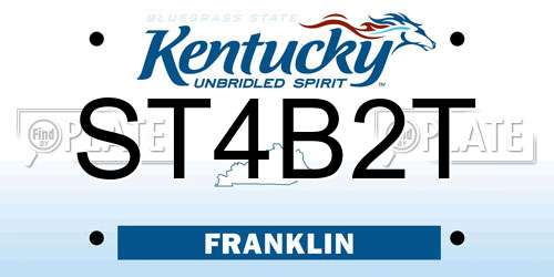 ST4B2T Kentucky License Plate