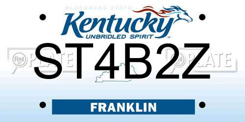 ST4B2Z Kentucky License Plate