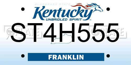 ST4H555 Kentucky License Plate