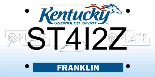ST4I2Z Kentucky License Plate