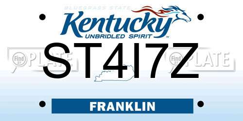 ST4I7Z Kentucky License Plate