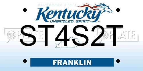 ST4S2T Kentucky License Plate