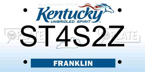 ST4S2Z Kentucky License Plate