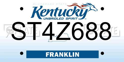 ST4Z688 Kentucky License Plate