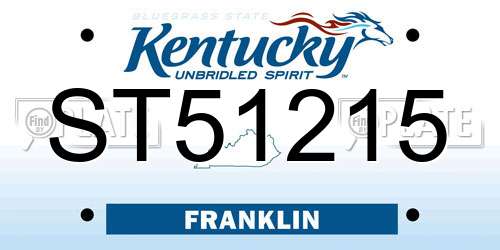 ST51215 Kentucky License Plate