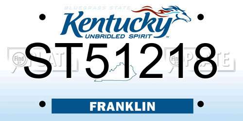 ST51218 Kentucky License Plate