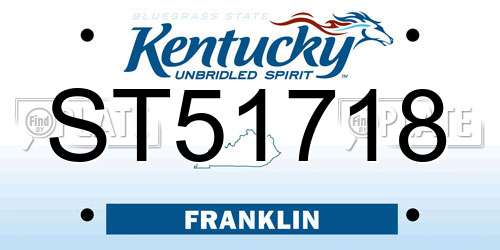 ST51718 Kentucky License Plate