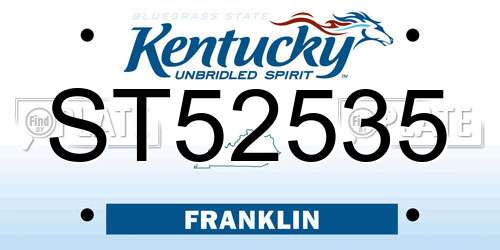 ST52535 Kentucky License Plate