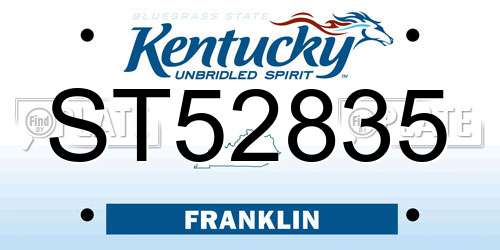 ST52835 Kentucky License Plate