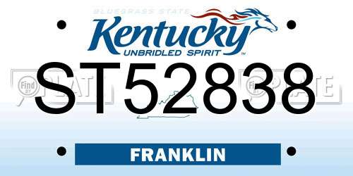 ST52838 Kentucky License Plate