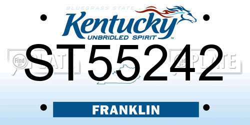 ST55242 Kentucky License Plate