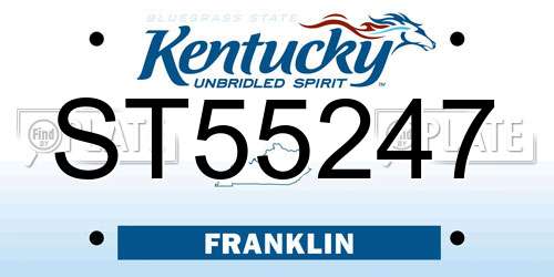 ST55247 Kentucky License Plate