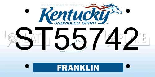 ST55742 Kentucky License Plate