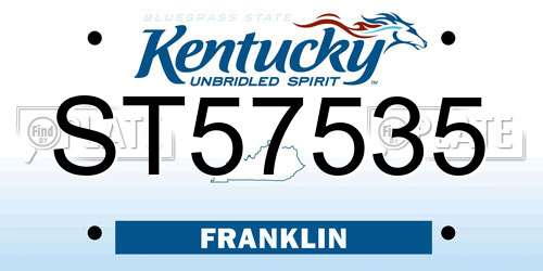 ST57535 Kentucky License Plate