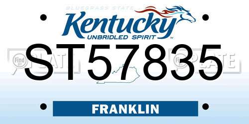 ST57835 Kentucky License Plate
