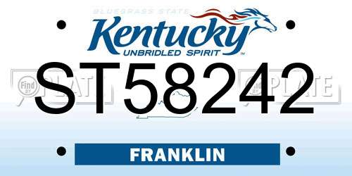 ST58242 Kentucky License Plate