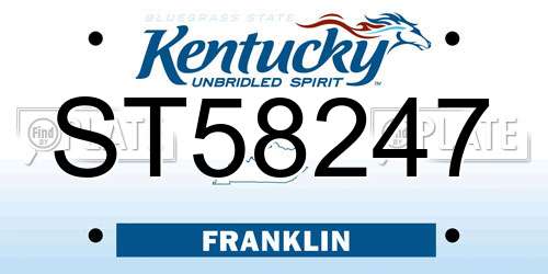 ST58247 Kentucky License Plate