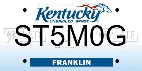 ST5M0G Kentucky License Plate