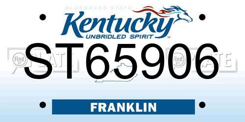 ST65906 Kentucky License Plate