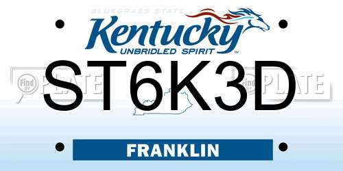 ST6K3D Kentucky License Plate