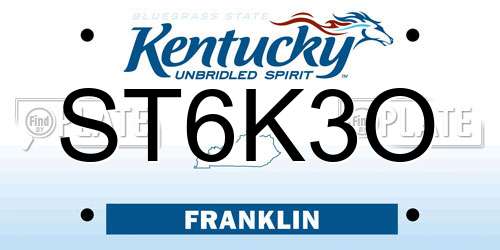 ST6K3O Kentucky License Plate