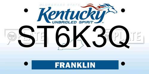 ST6K3Q Kentucky License Plate