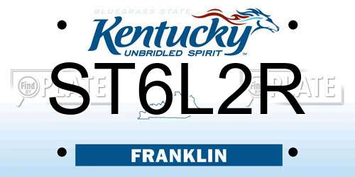 ST6L2R Kentucky License Plate