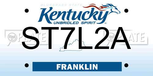 ST7L2A Kentucky License Plate