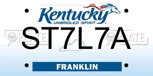 ST7L7A Kentucky License Plate