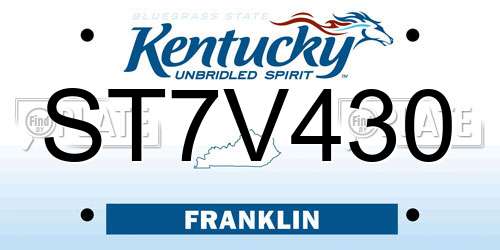 ST7V430 Kentucky License Plate