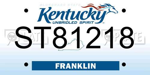 ST81218 Kentucky License Plate