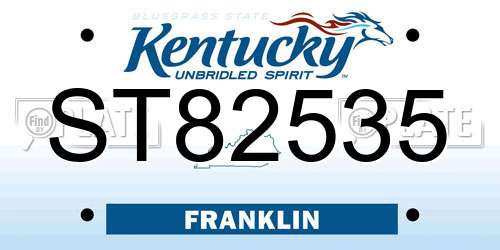 ST82535 Kentucky License Plate