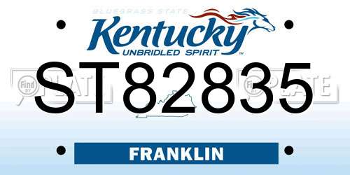 ST82835 Kentucky License Plate