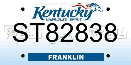 ST82838 Kentucky License Plate