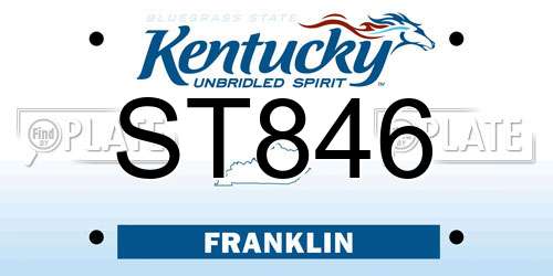 ST846 Kentucky License Plate