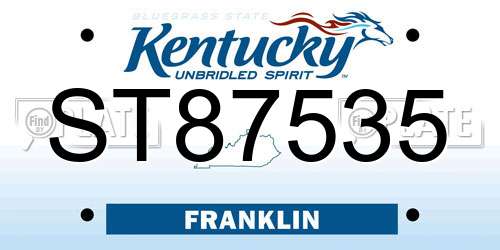 ST87535 Kentucky License Plate