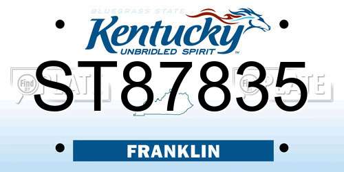 ST87835 Kentucky License Plate