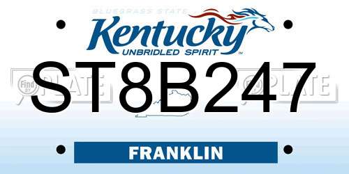ST8B247 Kentucky License Plate