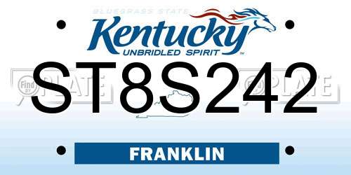 ST8S242 Kentucky License Plate