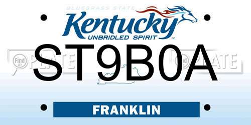 ST9B0A Kentucky License Plate