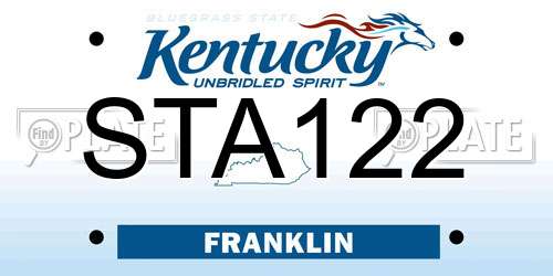 STA122 Kentucky License Plate