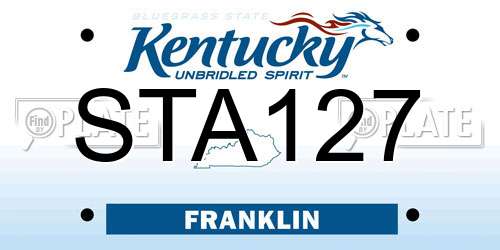 STA127 Kentucky License Plate