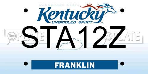 STA12Z Kentucky License Plate