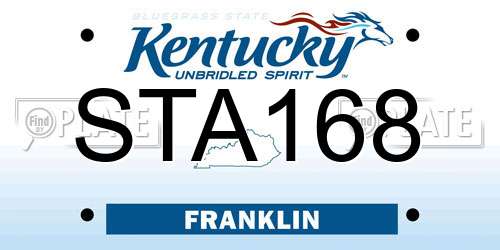 STA168 Kentucky License Plate
