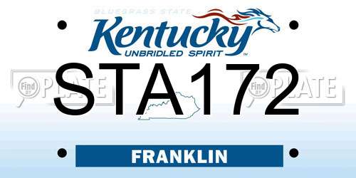 STA172 Kentucky License Plate