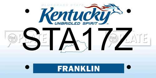 STA17Z Kentucky License Plate