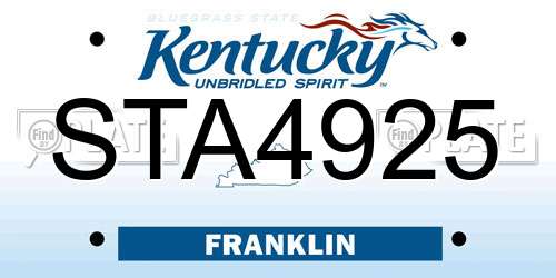 STA4925 Kentucky License Plate