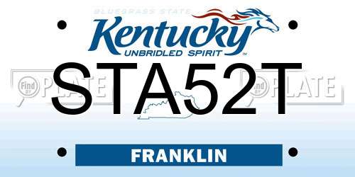 STA52T Kentucky License Plate