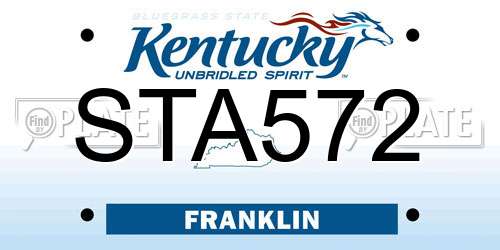 STA572 Kentucky License Plate